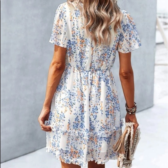 New floral print short sleeve dress - Picture 4 of 5
